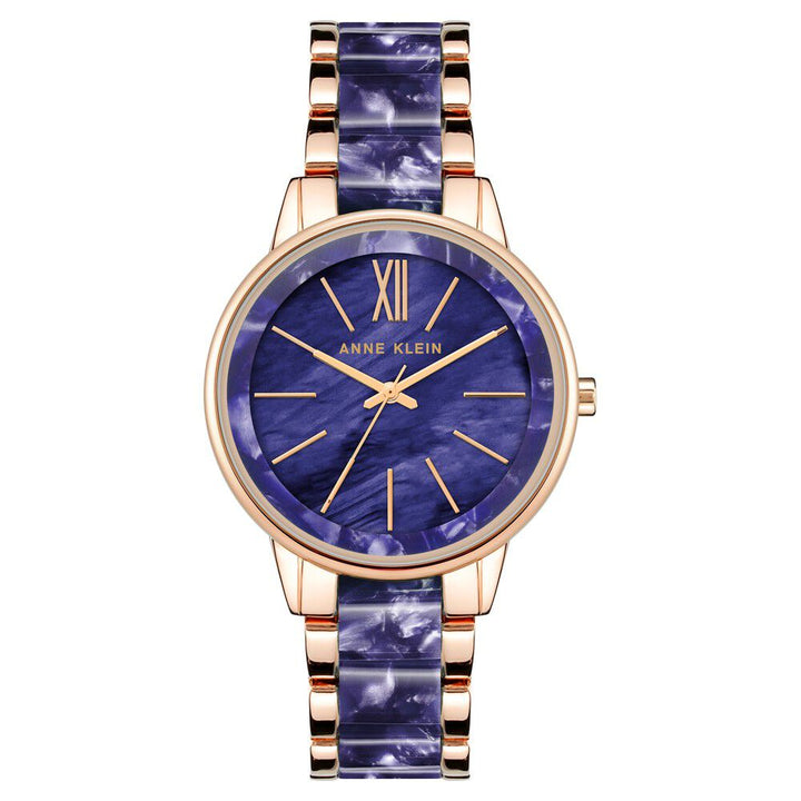Anne Klein Quartz Analog Blue Dial Plastic Strap Watch for Women NDAK1412NVRG