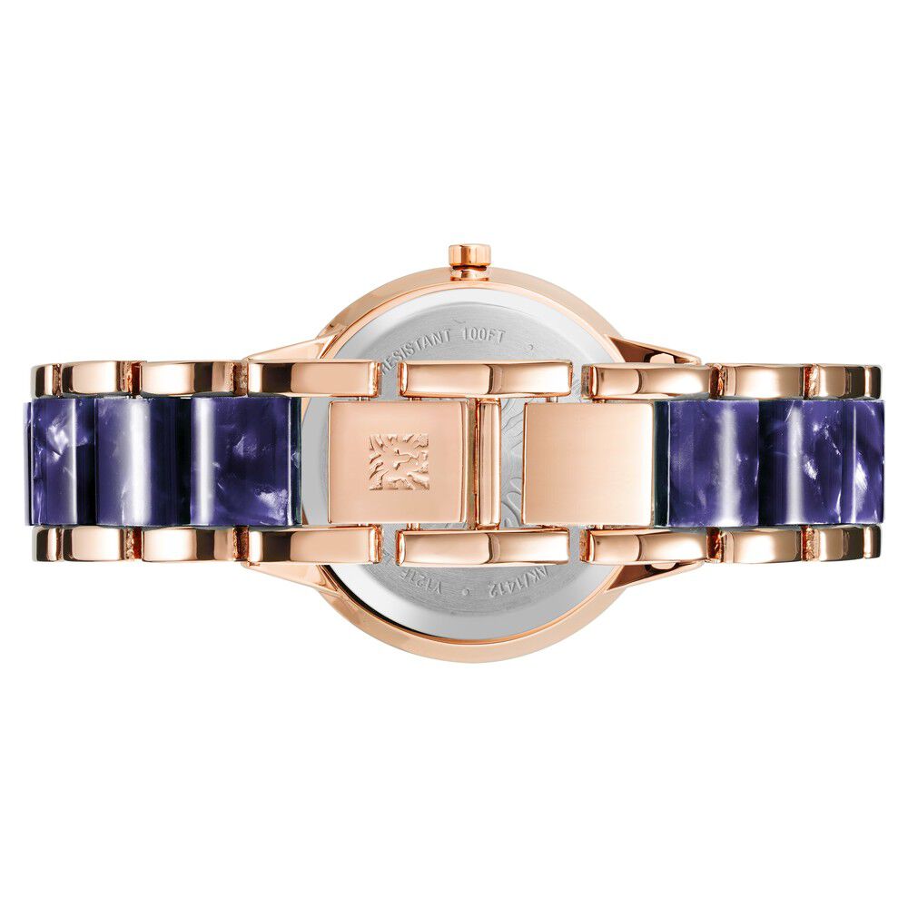 Anne Klein Quartz Analog Blue Dial Plastic Strap Watch for Women NDAK1412NVRG