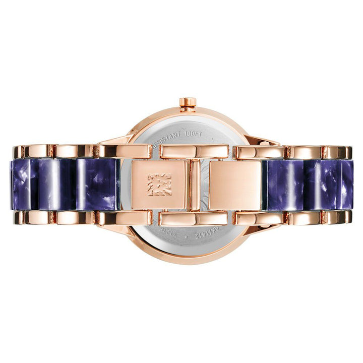 Anne Klein Quartz Analog Blue Dial Plastic Strap Watch for Women NDAK1412NVRG