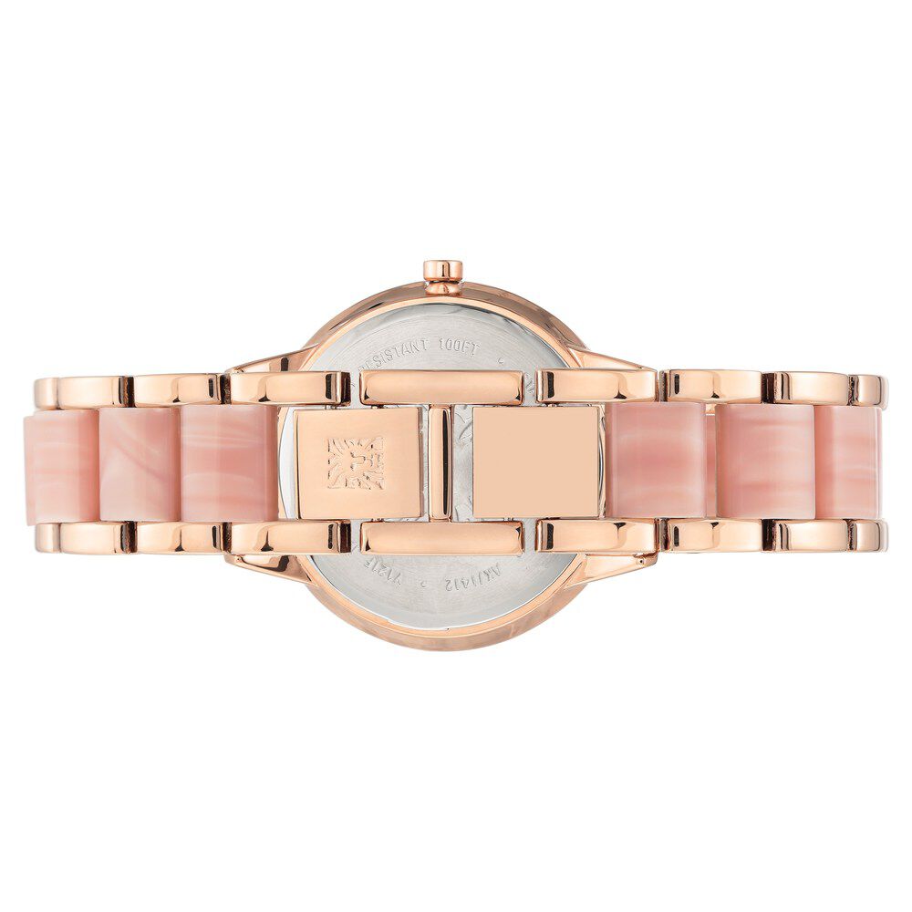 Anne Klein Quartz Analog Pink Dial Plastic Strap Watch For Women