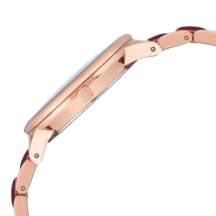 Anne Klein Quartz Analog Maroon Dial Plastic Strap Watch For Women