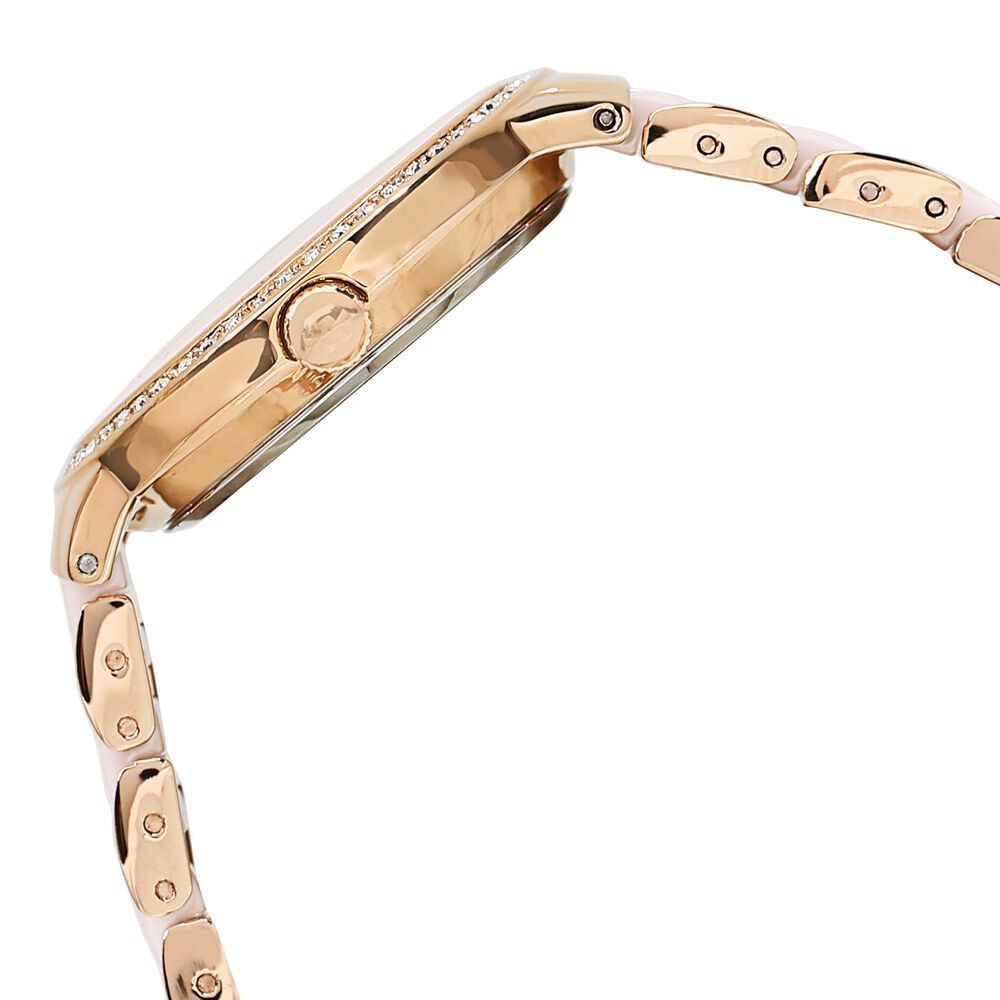 Anne Klein Quartz Analog Mother Of Pearl Dial Ceramic Strap Watch For Women