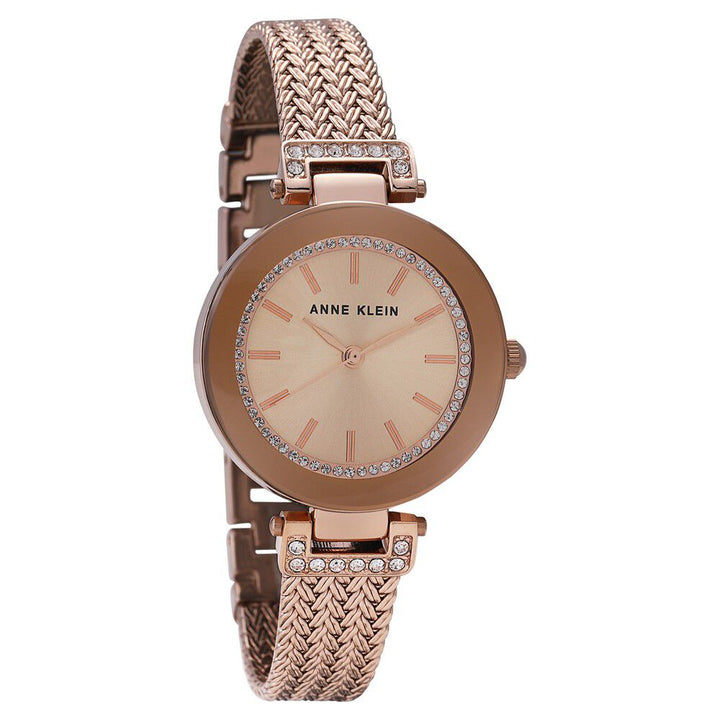 Anne Klein Quartz Analog Rose Gold Dial Metal Strap Watch For Women