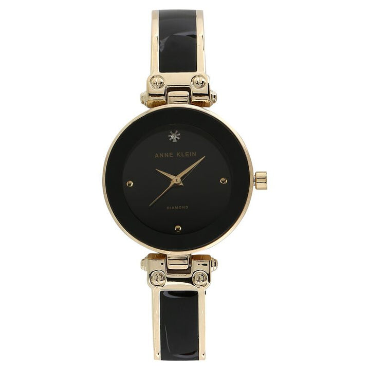 Anne Klein Quartz Analog Black Dial Metal Strap Watch For Women