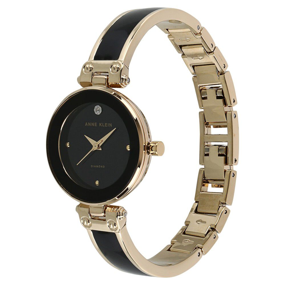 Anne Klein Quartz Analog Black Dial Metal Strap Watch For Women