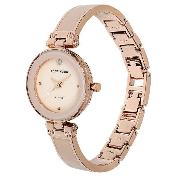 Anne Klein Quartz Analog Mother Of Pearl Dial Metal Strap Watch For Women