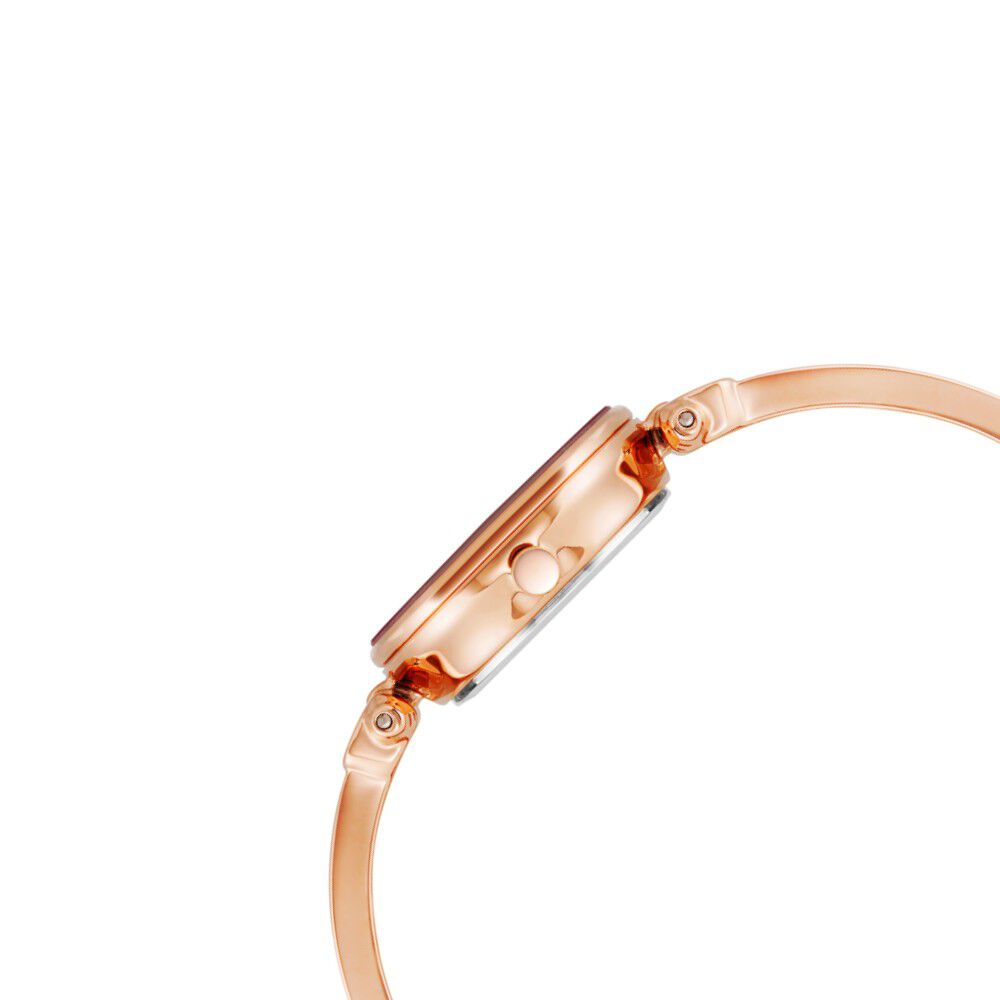 Anne Klein Quartz Analog Maroon Dial Metal Strap Watch for Women NEAK1980BYRG