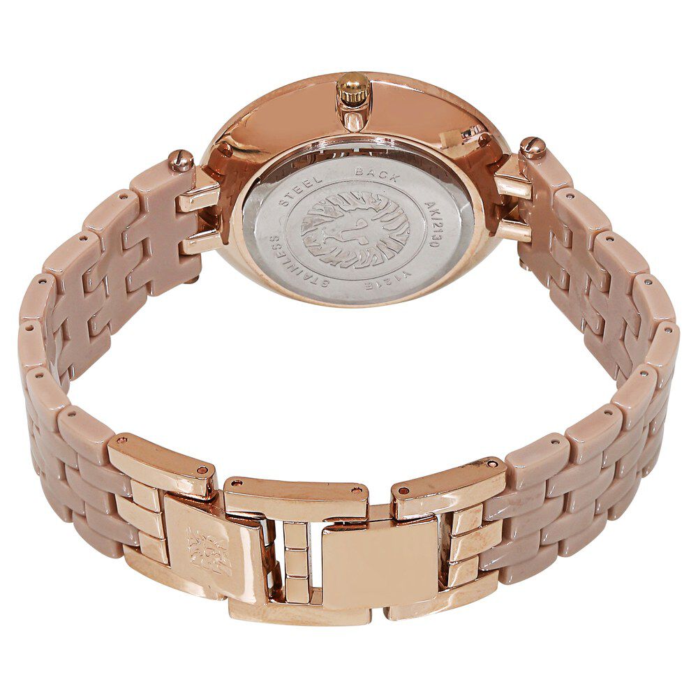 Anne Klein Quartz Analog Mother of Pearl Dial Ceramic Strap Watch for Women NEAK2130TNGB