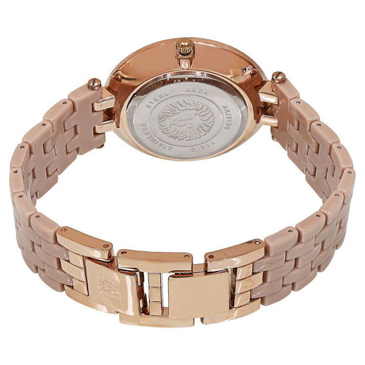 Anne Klein Quartz Analog Mother of Pearl Dial Ceramic Strap Watch for Women NEAK2130TNGB