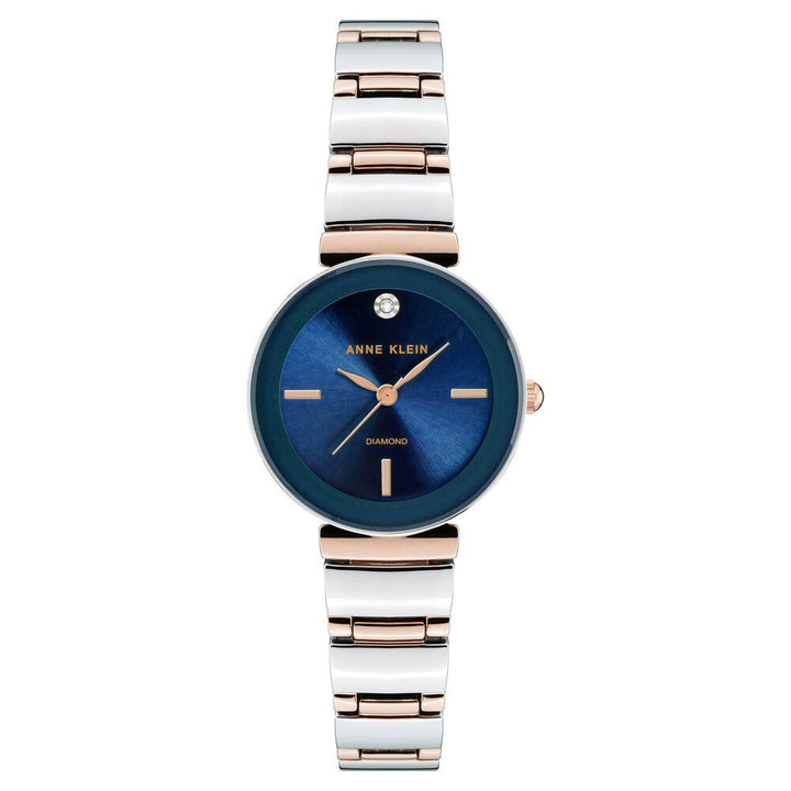Anne Klein Quartz Analog Blue Dial Metal Strap Watch for Women NEAK2435NVRT