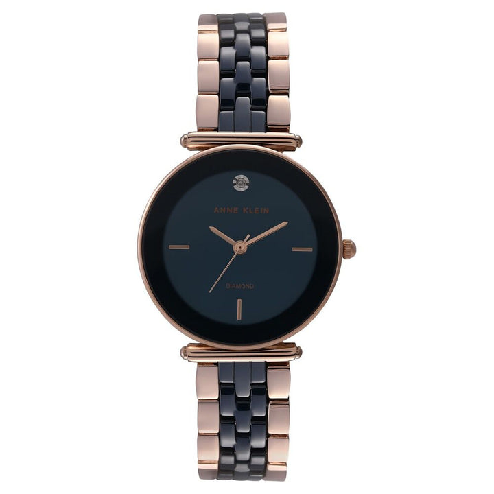 Anne Klein Quartz Analog Mother of Pearl Dial Ceramic Strap Watch for Women NEAK3158NVRGW