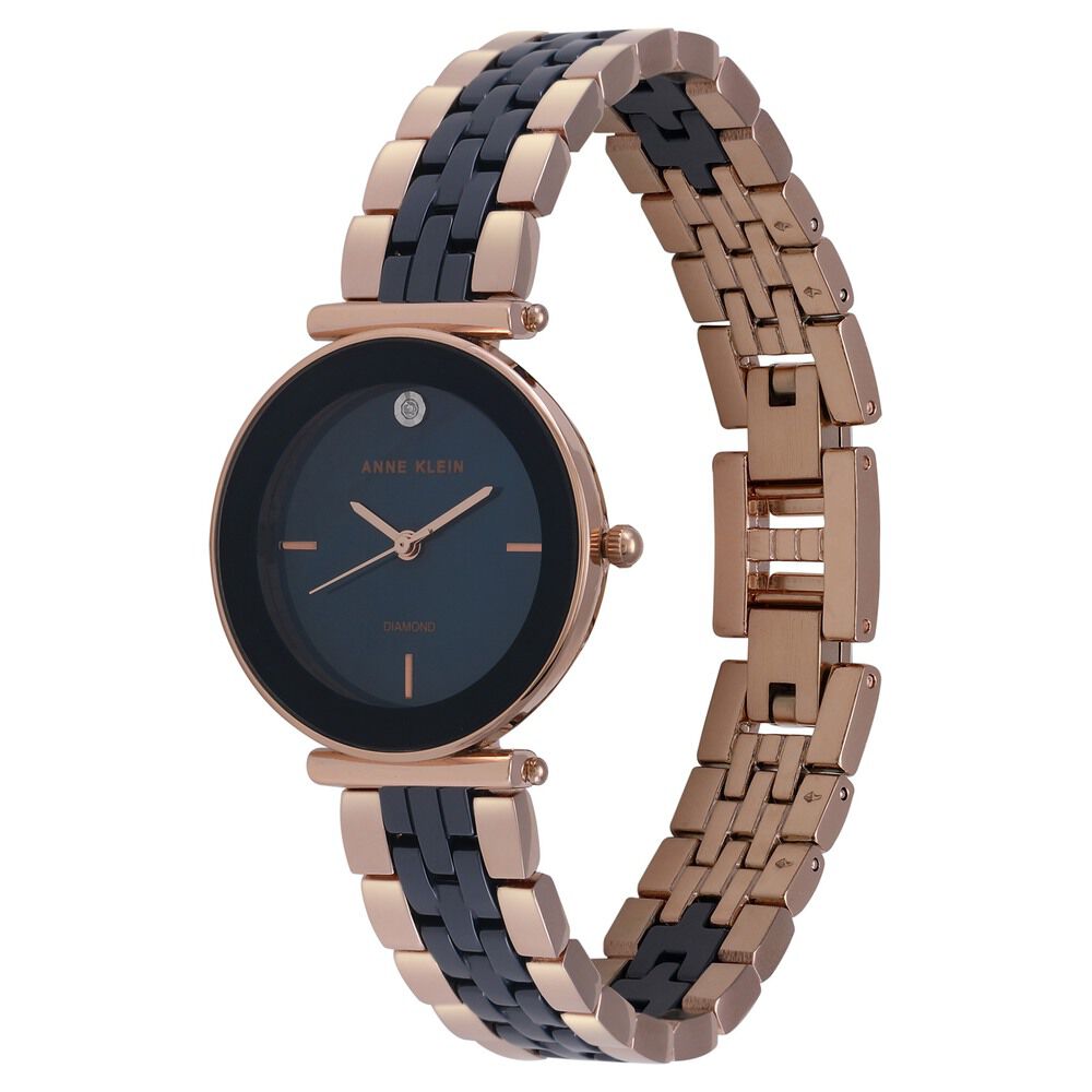 Anne Klein Quartz Analog Mother of Pearl Dial Ceramic Strap Watch for Women NEAK3158NVRGW