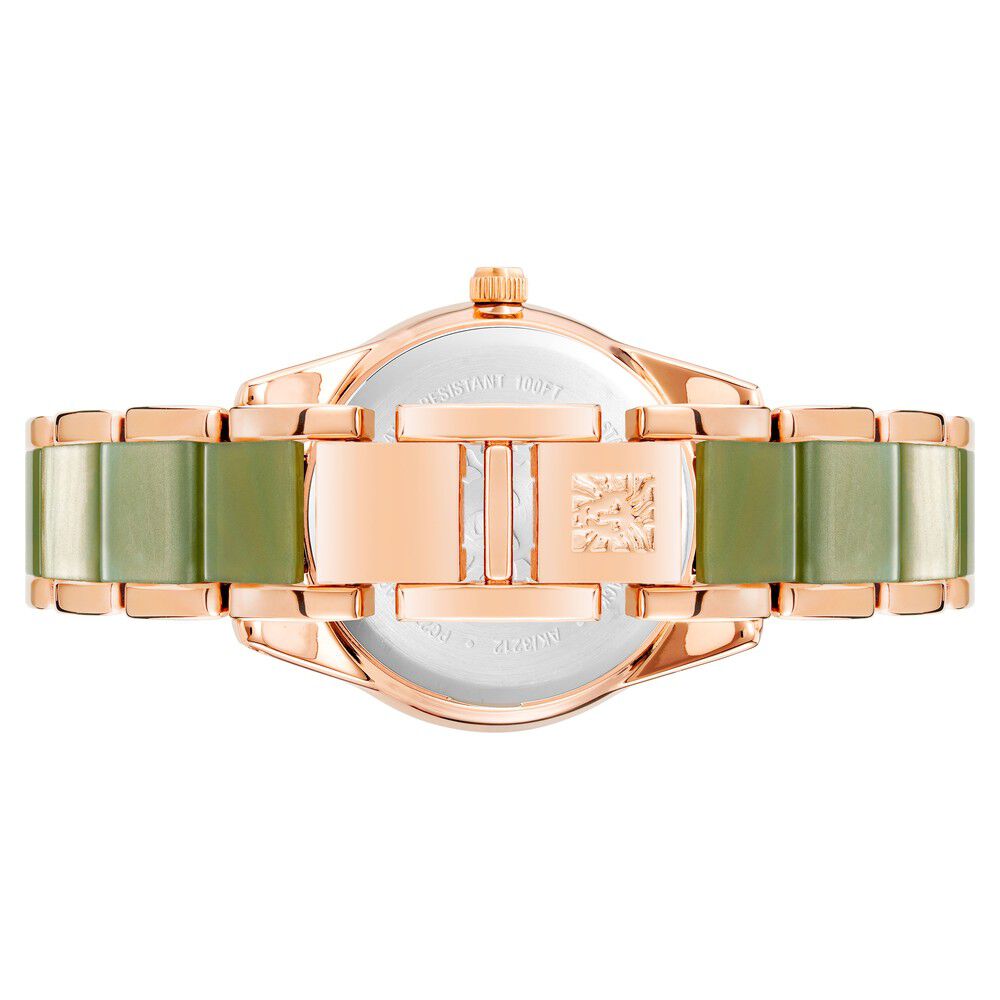 Anne Klein Quartz Analog Green Dial Plastic Strap Watch for Women