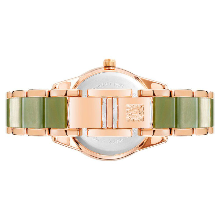 Anne Klein Quartz Analog Green Dial Plastic Strap Watch for Women