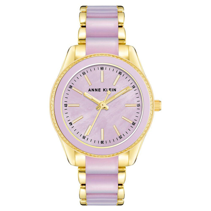 Anne Klein Quartz Analog Purple Dial Plastic Strap Watch for Women