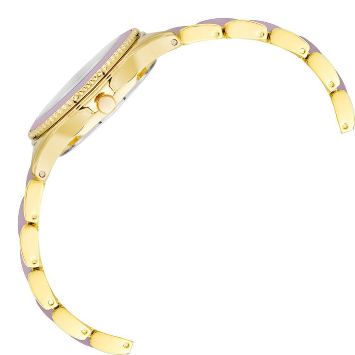 Anne Klein Quartz Analog Purple Dial Plastic Strap Watch for Women