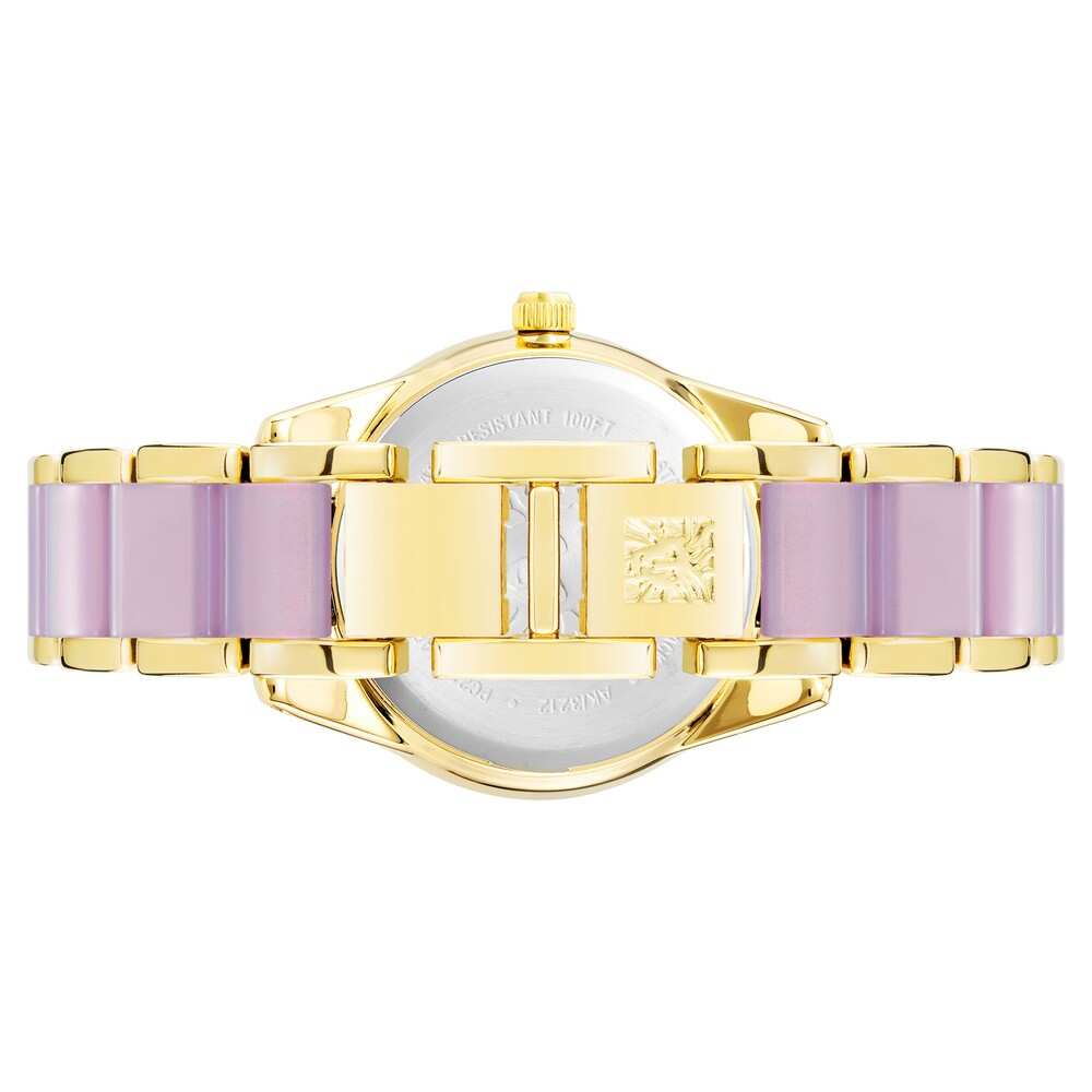 Anne Klein Quartz Analog Purple Dial Plastic Strap Watch for Women