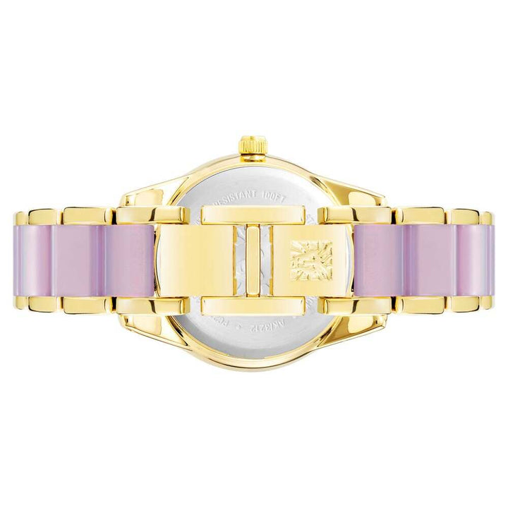 Anne Klein Quartz Analog Purple Dial Plastic Strap Watch for Women