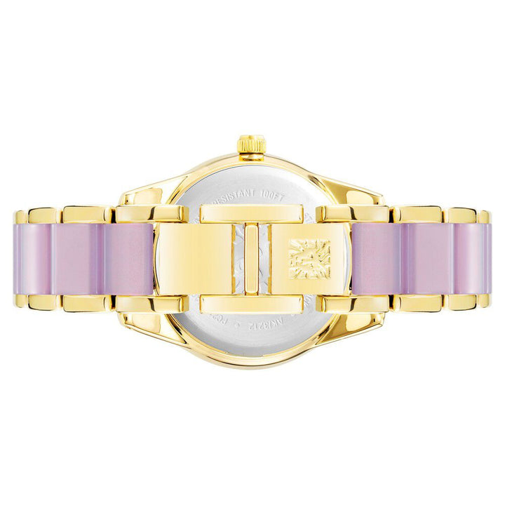 Anne Klein Quartz Analog Purple Dial Plastic Strap Watch For Women