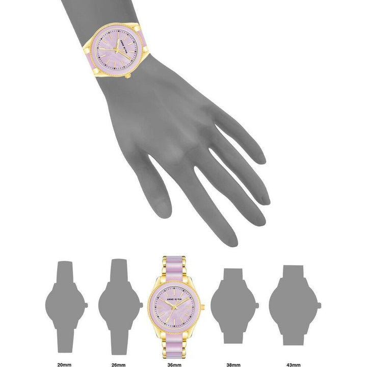 Anne Klein Quartz Analog Purple Dial Plastic Strap Watch for Women