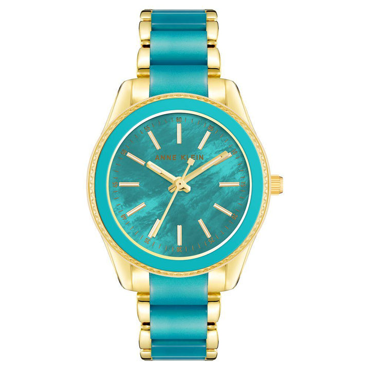 Anne Klein Quartz Analog Teal dial Metal Strap Watch for Women AK3214TEGB
