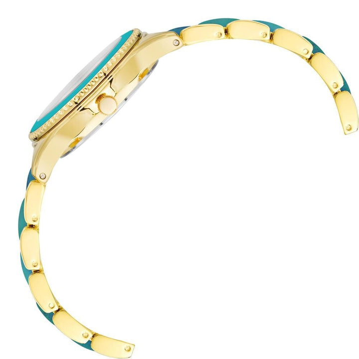 Anne Klein Quartz Analog Teal Dial Metal Strap Watch For Women