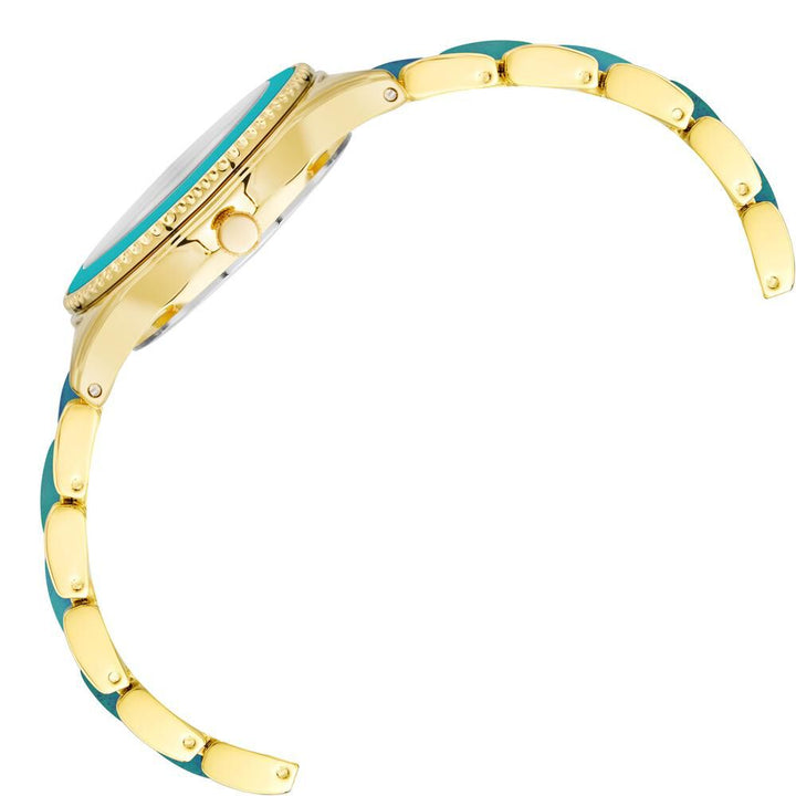 Anne Klein Quartz Analog Teal dial Metal Strap Watch for Women AK3214TEGB