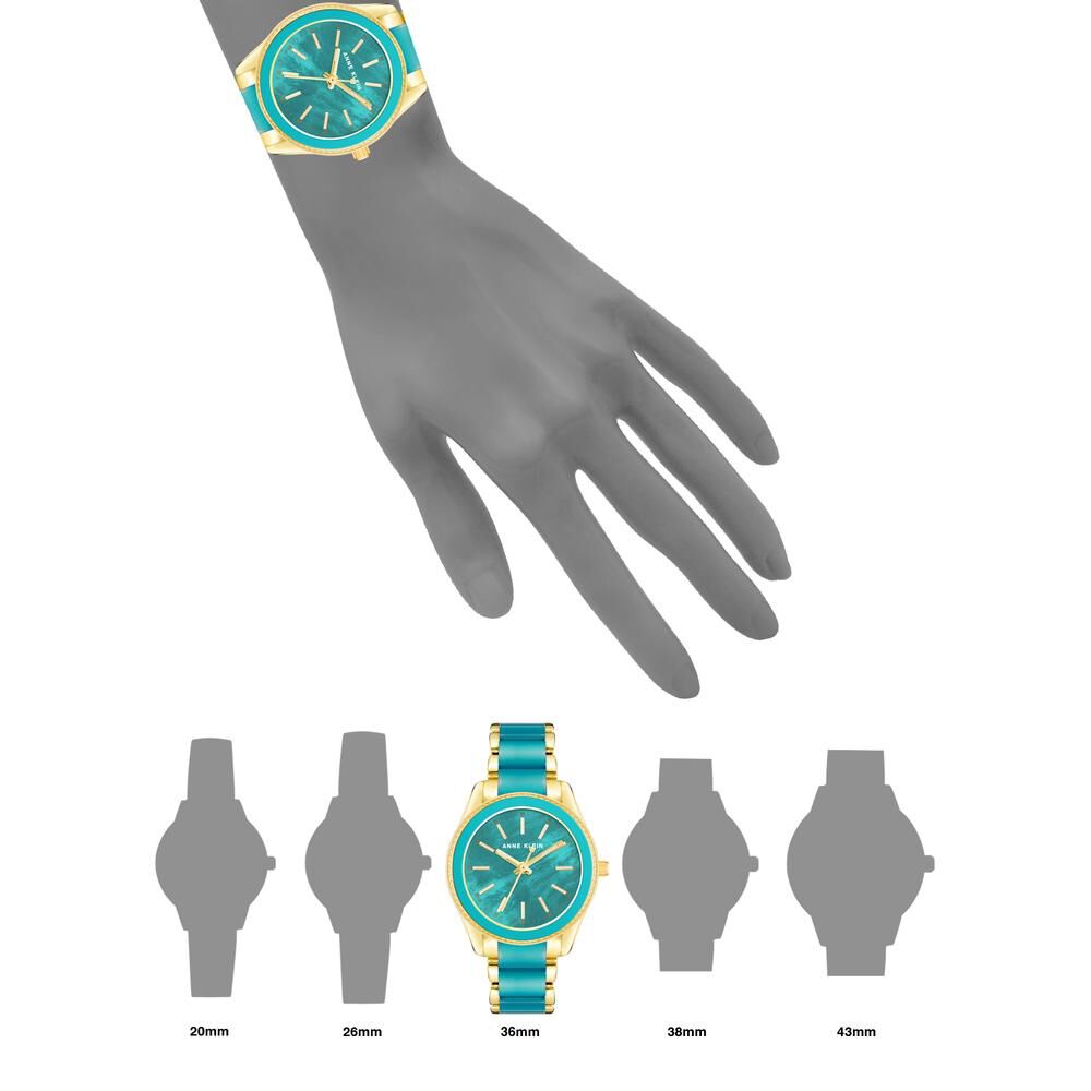 Anne Klein Quartz Analog Teal dial Metal Strap Watch for Women AK3214TEGB