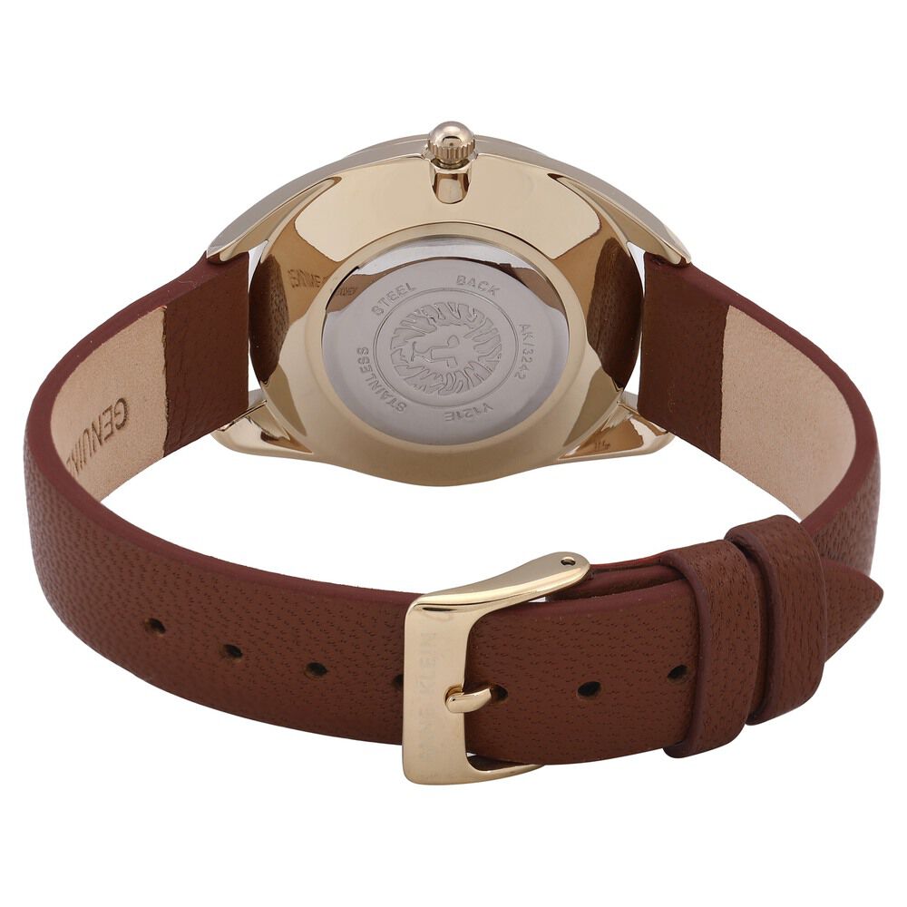 Anne Klein Quartz Analog Brown Dial Leather Strap Watch For Women
