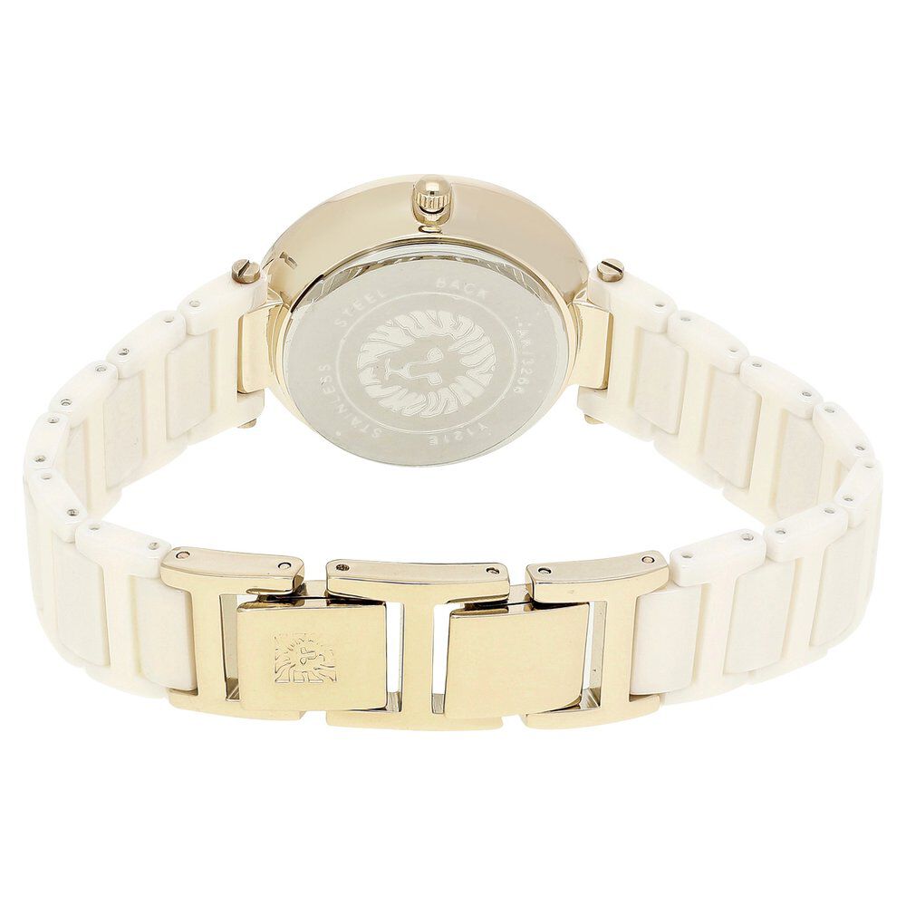 Anne Klein Quartz Analog Pink Dial Ceramic Strap Watch for Women