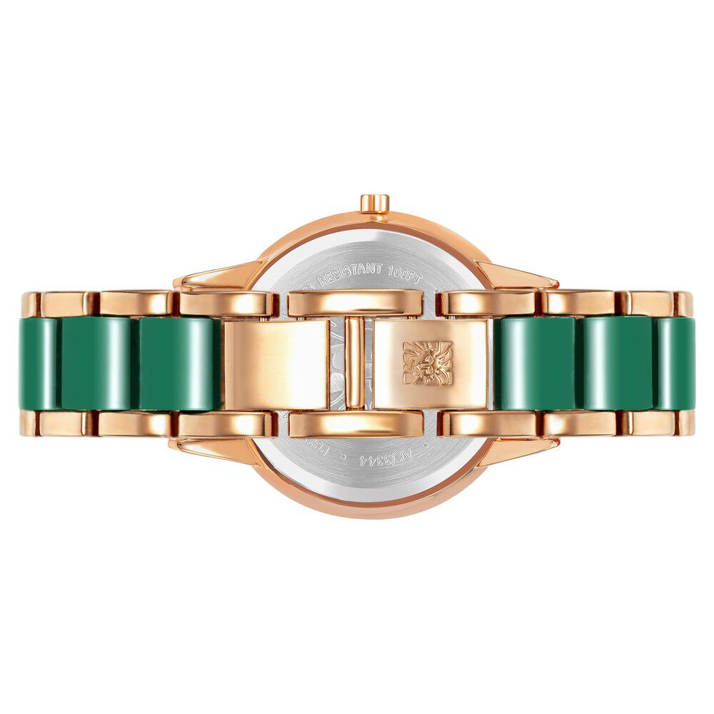 Anne Klein Quartz Analog Green Dial Ceramic Strap Watch for Women