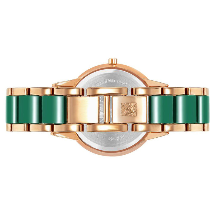 Anne Klein Quartz Analog Green Dial Ceramic Strap Watch for Women
