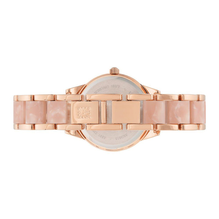 Anne Klein Quartz Analog Mother Of Pearl Dial Plastic Strap Watch For Women