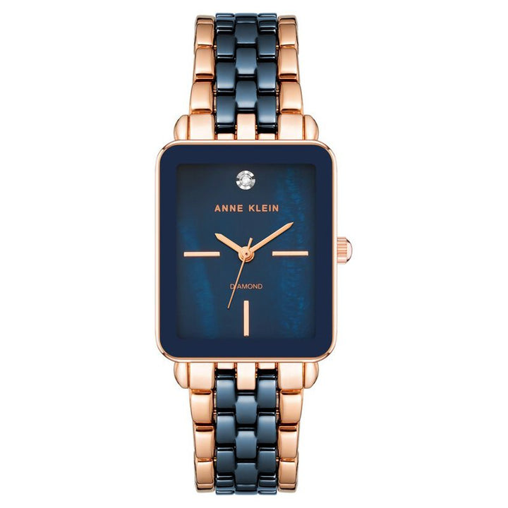 Anne Klein Quartz Analog Blue Dial Ceramic Strap Watch For Women