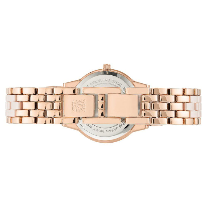 Anne Klein Quartz Analog Pink Dial Ceramic Strap Watch For Women