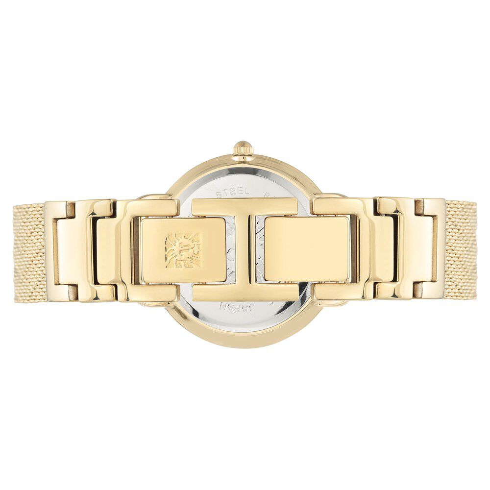 Anne Klein Quartz Analog Black Dial Metal Strap Watch for Women NEAK3686BKGB