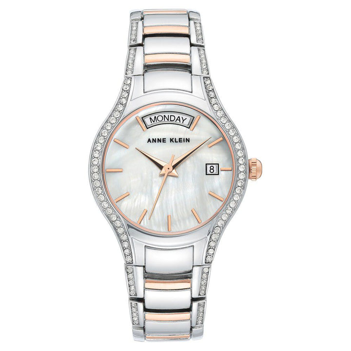 Anne Klein Quartz Analog Mother Of Pearl Dial Metal Strap Watch for Women NCAK3715MPRT