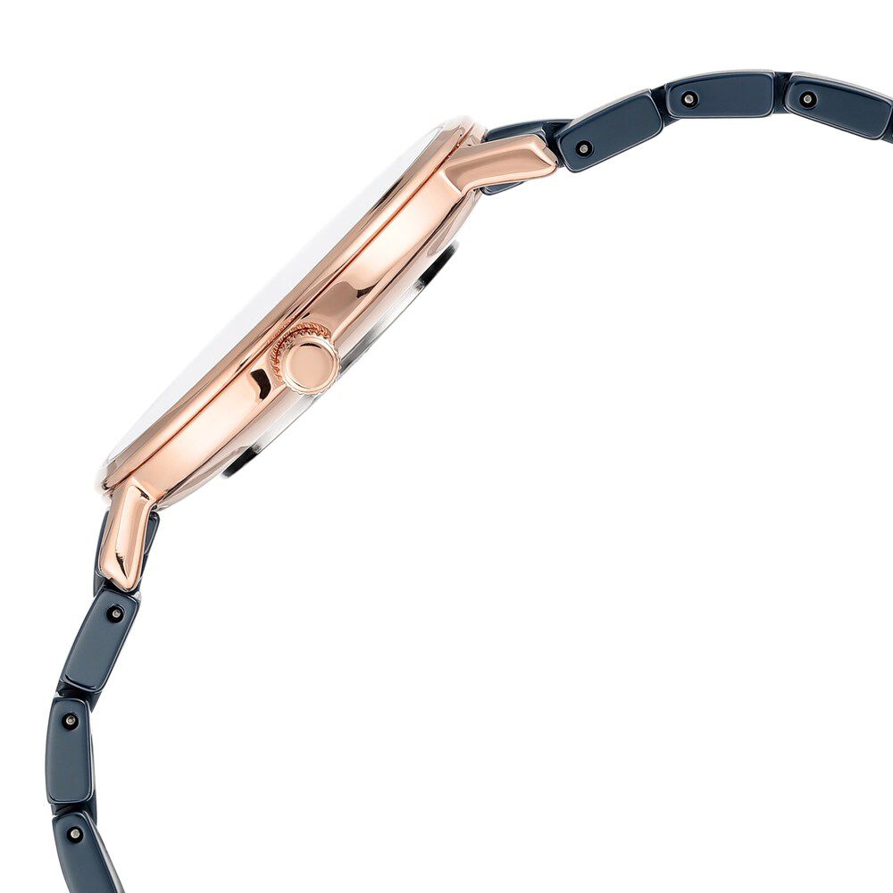 Anne Klein Quartz Analog Blue Dial Ceramic Strap Watch For Women