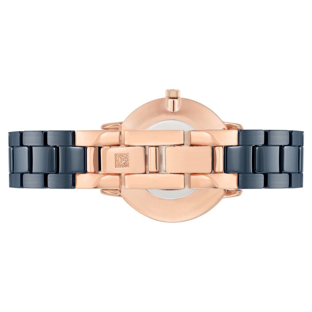 Anne Klein Quartz Analog Blue Dial Ceramic Strap Watch For Women