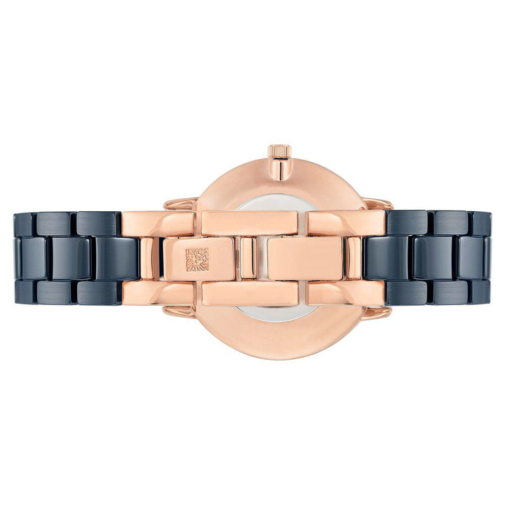 Anne Klein Quartz Analog Blue Dial Ceramic Strap Watch For Women