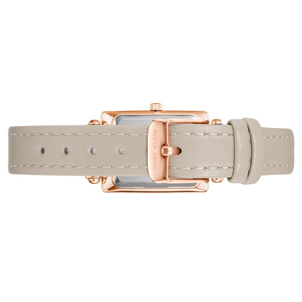 Anne Klein Quartz Analog Grey Dial Leather Strap Watch For Women