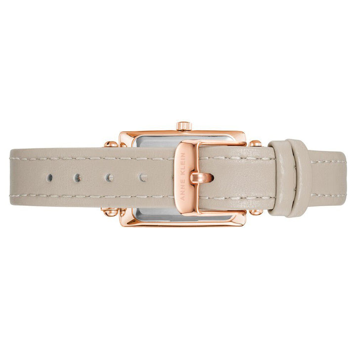 Anne Klein Quartz Analog Grey Dial Leather Strap Watch For Women