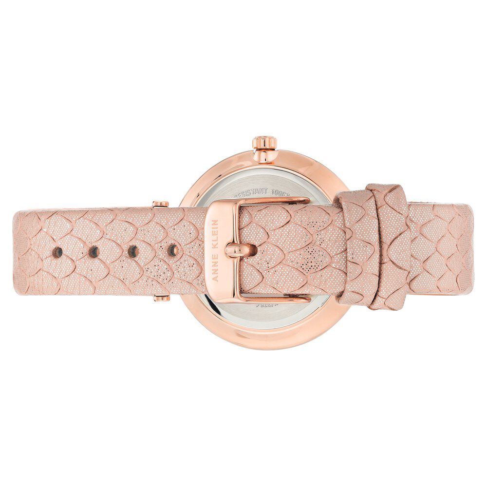 Anne Klein Quartz Analog White Dial Leather Strap Watch For Women