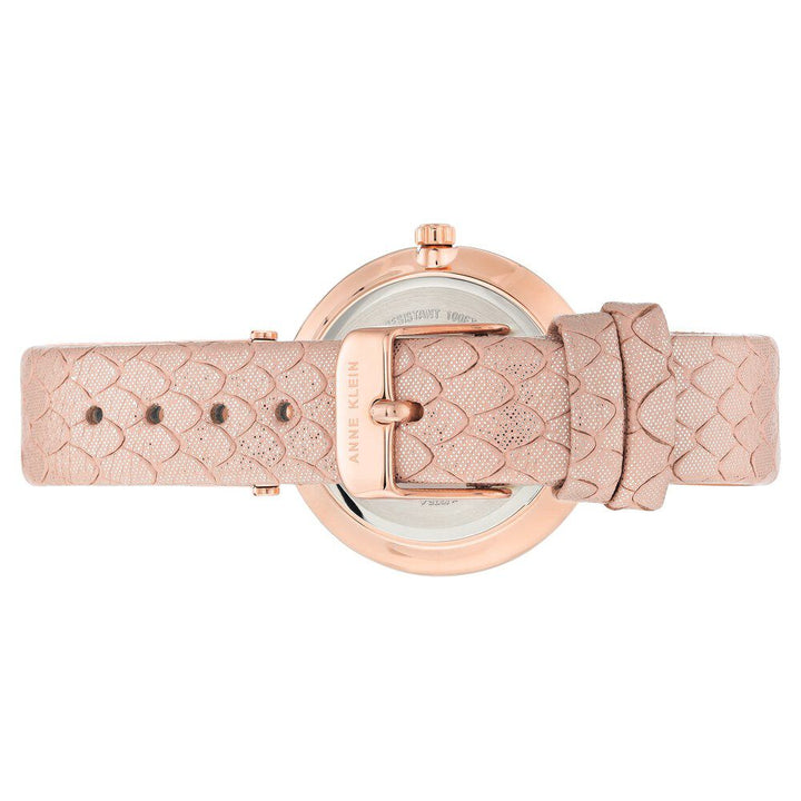 Anne Klein Quartz Analog White Dial Leather Strap Watch For Women