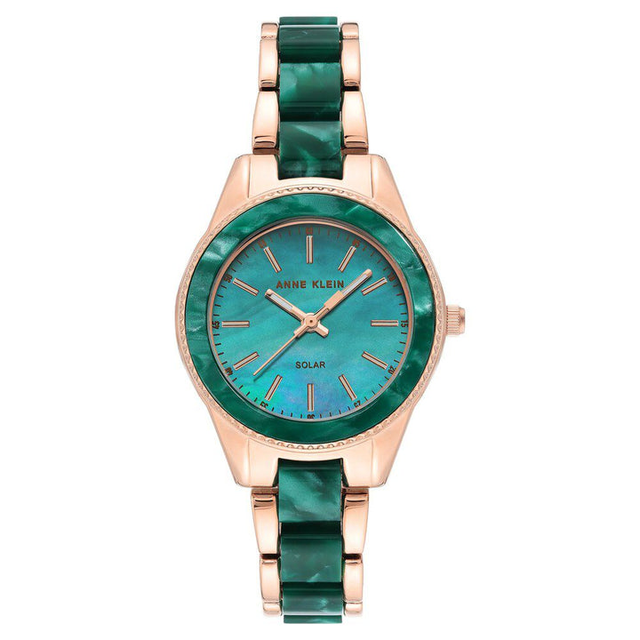 Anne Klein Quartz Analog Green Dial Plastic Strap Watch for Women NEAK3770GNRG