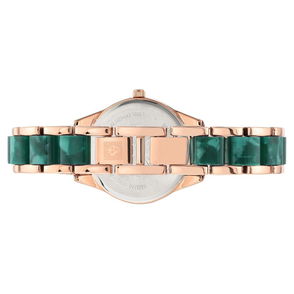 Anne Klein Quartz Analog Green Dial Plastic Strap Watch For Women