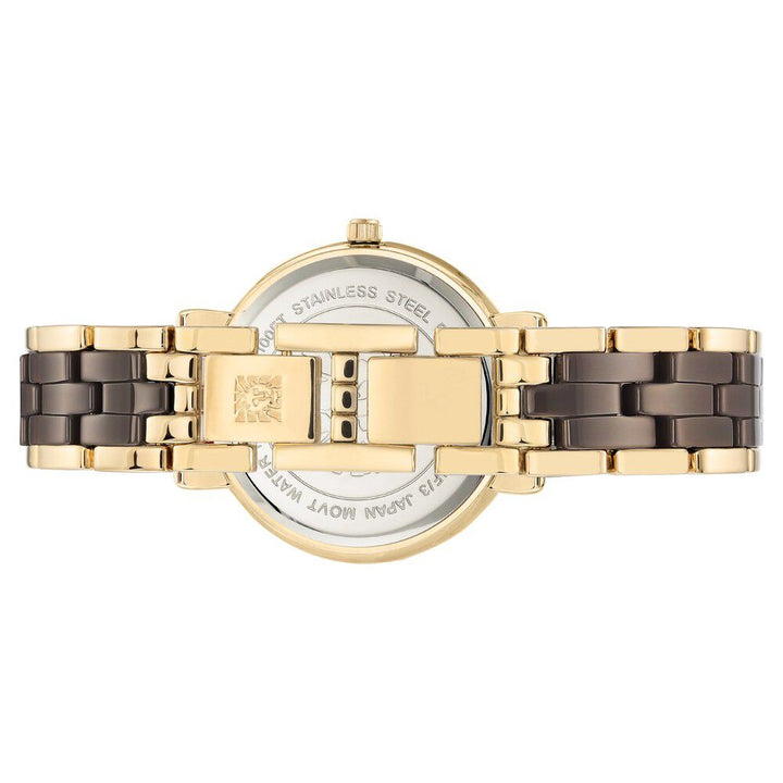 Anne Klein Quartz Analog Brown Dial Ceramic Strap Watch For Women