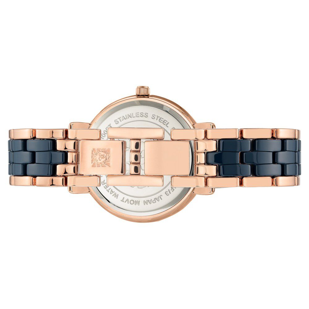 Anne Klein Quartz Analog Blue Dial Ceramic Strap Watch For Women