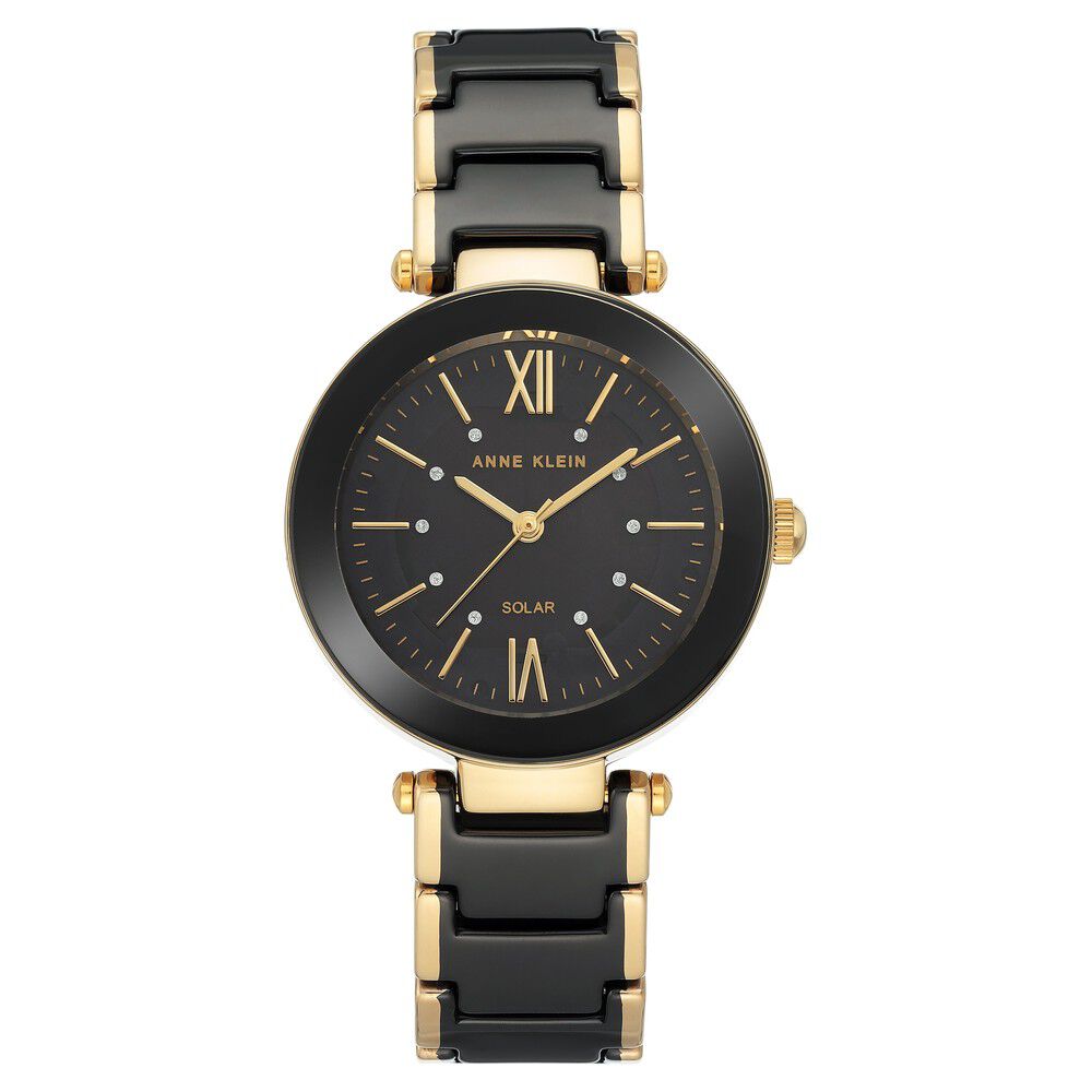 Anne Klein Quartz Analog Black Dial Ceramic Strap Watch for Women