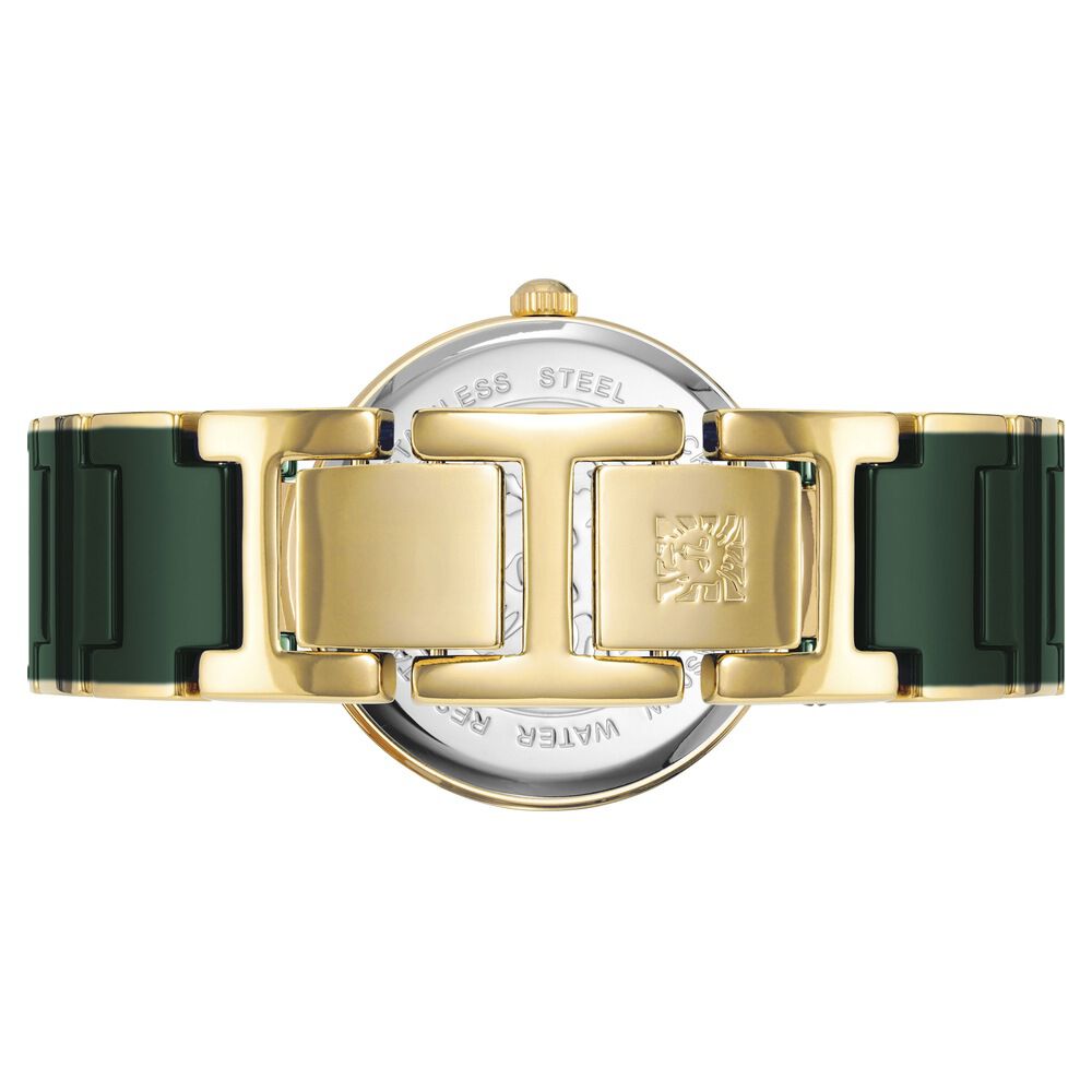 Anne Klein Quartz Analog Green Dial Green Ceramic Strap Watch For Women AK3844GNGB